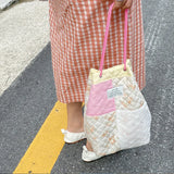 Women's Canvas Shoulder Bag Daisy Cotton Handbag Totes Vintage Purse