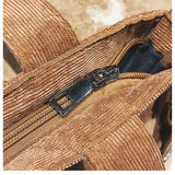 Women's Canvas Shoulder Bag Corduroy Crossbody Handbag Large Capacity