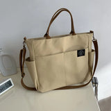 Women's Canvas Shoulder Bag Crossbody Handbag Large Capacity Zipper Casual Tote