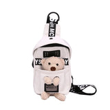 Women's Canvas Shoulder Bag Zipper Carton Crossbody Phone Purse Chest Bag