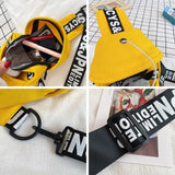 Women's Canvas Shoulder Bag Zipper Carton Crossbody Phone Purse Chest Bag