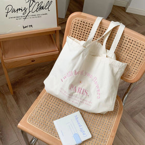 Canvas Shoulder Bag Large Capacity Eco Shopping Bag