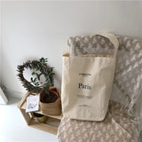 Women's Canvas Shoulder Bag Letters Printing Casual Totes