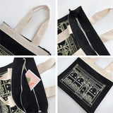 Women's Canvas Shoulder Bag London Letter Daily Shopping Bags Students Book Bag