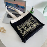 Women's Canvas Shoulder Bag London Letter Daily Shopping Bags Students Book Bag