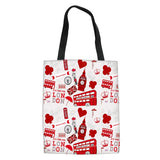 Women's Canvas Shoulder Bags British Style Ladies Folding Shopping Bag