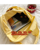 Women's Cheese Pattern Canvas Shoulder Bag Tote