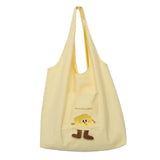 Women's Cheese Pattern Canvas Shoulder Bag Tote