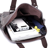 Vintage Graffiti Print Canvas Shoulder Bag
