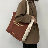 Women's Big Canvas Shopper Bag for Girl Student Handbag