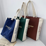 Women's Big Canvas Shopper Bag for Girl Student Handbag
