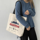 Women's Canvas Tote Bag Shopper Student Shoulder Cotton Shopping Bag