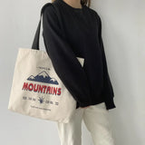 Women's Canvas Tote Bag Shopper Student Shoulder Cotton Shopping Bag
