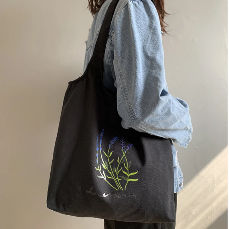 Women's Canvas Tote Bag Lavender Handbag