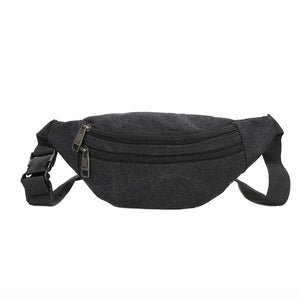 Canvas Wallet Belly Belt Waist Bag Phone Purse Chain Fanny Bag