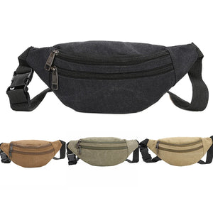 Canvas Wallet Belly Belt Waist Bag Phone Purse Chain Fanny Bag