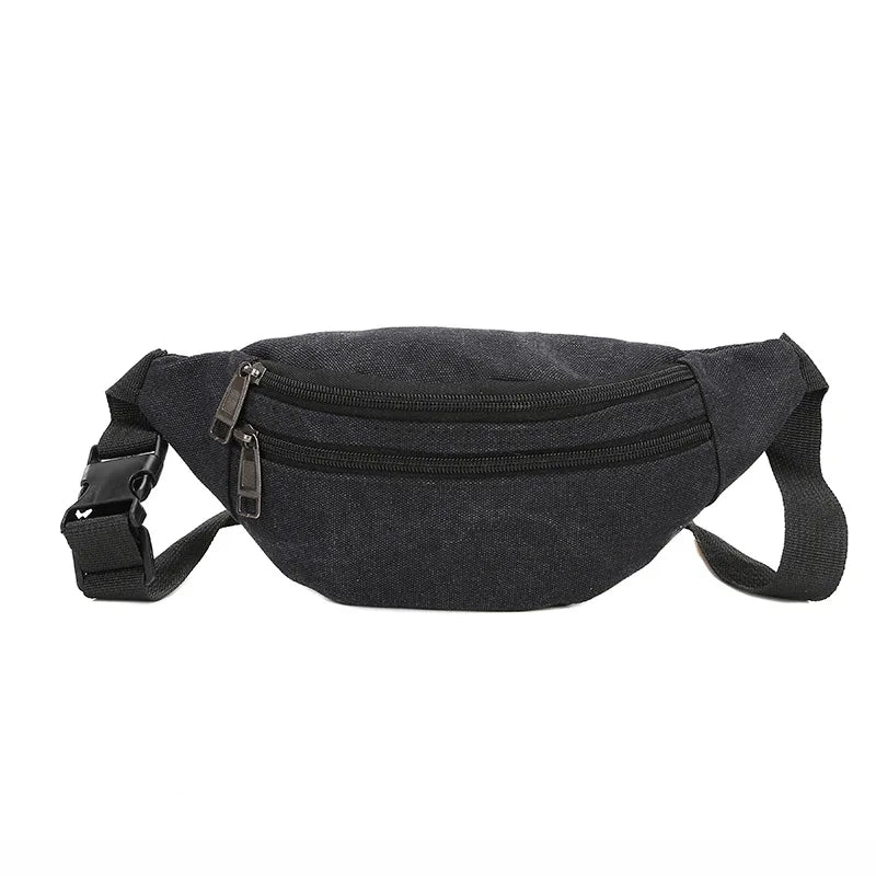 Canvas Wallet Belly Belt Waist Bag Phone Purse Chain Fanny Bag