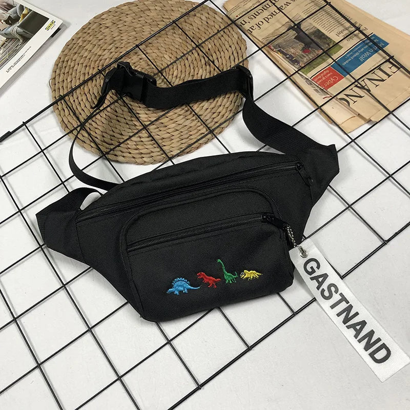 Women's Cartoon Dinosaur Belt Waist Bag Phone Wallet Hip Fanny Bag