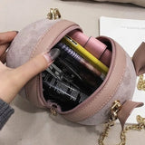 Women's Pig Small Round Crossbody Shoulder Bag with Chain Strap