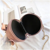 Women's Pig Small Round Crossbody Shoulder Bag with Chain Strap