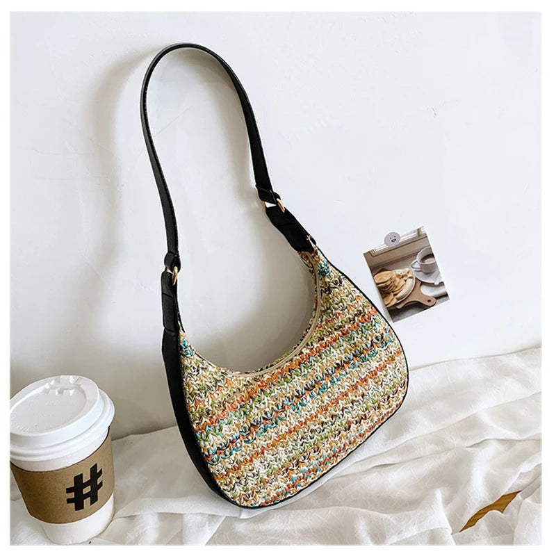 Women's Casual Shoulder Bags Contrast Pu Leather Bags