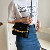 Embroidered Thread Rhombus Shoulder Bag Chain Lady Bag