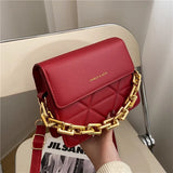 Embroidered Thread Rhombus Shoulder Bag Chain Lady Bag