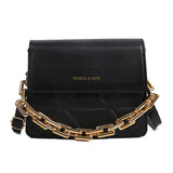Embroidered Thread Rhombus Shoulder Bag Chain Lady Bag