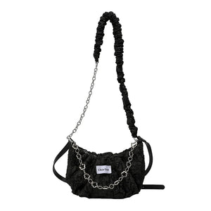 Women's Chain Shoulder Bag Half Moon Casual Tote Cross Body Messenger