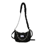 Women's Chain Shoulder Bag Half Moon Casual Tote Cross Body Messenger