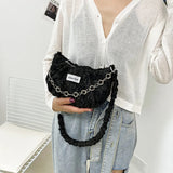 Women's Chain Shoulder Bag Half Moon Casual Tote Cross Body Messenger