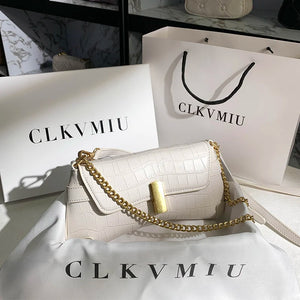 Women's Small Chain Shoulder Bag Messenger Clutch with Lid Lock
