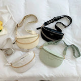 Chain Waist Bag Leather Fanny Pack for Women