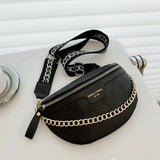 Chain Waist Bag Leather Fanny Pack for Women