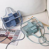 Women's Clear Clutch Purse Jelly Messenger Shoulder Bag Square Shape Crossbody H