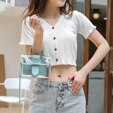 Women's Clear Clutch Purse Jelly Messenger Shoulder Bag Square Shape Crossbody H