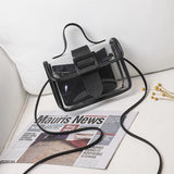 Women's Clear Clutch Purse Jelly Messenger Shoulder Bag Square Shape Crossbody H