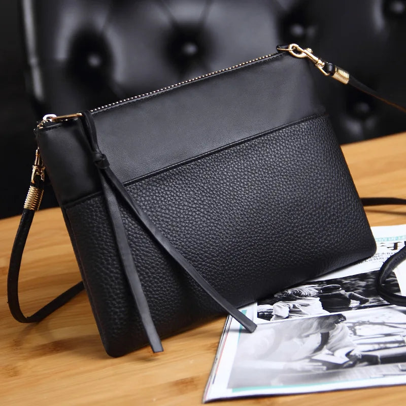 Envelope Shaped PU Leather Clutch Bag Crossbody Messenger Shoulder Zipper