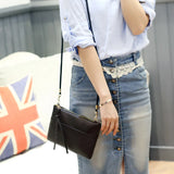 Envelope Shaped PU Leather Clutch Bag Crossbody Messenger Shoulder Zipper