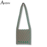 Plaid Crossbody Bag Crochet Shoulder Tote Square Hobo Purse Handbag