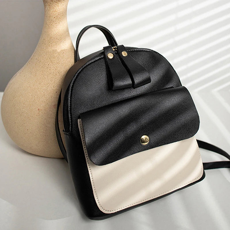 Women's Contrast Change Small Backpack Mini Travel School Bags