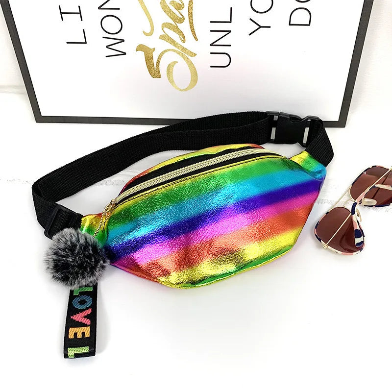 Women's Colorful Sequin Waist Bag Crossbody Phone Pouch