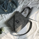 Women's Corduroy Shoulder Bag Striped Handbag Canvas Crossbody Vintage Shopping