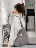 Women's Corduroy Shoulder Bag Canvas Eco-friendly Storage Handbag
