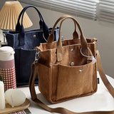 Women's Corduroy Shoulder Bag Ladies Tote Handbag Messenger Crossbody Bag