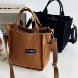 Women's Corduroy Shoulder Bag Ladies Tote Handbag Messenger Crossbody Bag