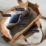 Women's Corduroy Shoulder Bag Ladies Tote Handbag Messenger Crossbody Bag