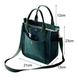 Women's Corduroy Shoulder Bag Ladies Tote Handbag Messenger Crossbody Bag