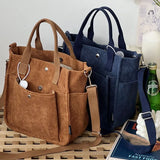 Women's Corduroy Shoulder Bag Ladies Tote Handbag Messenger Crossbody Bag