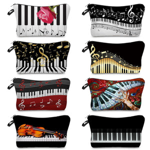 Musical Instrument Cosmetic Bag Piano Print